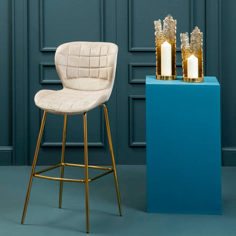 Warton Mink Velvet Bar Chair