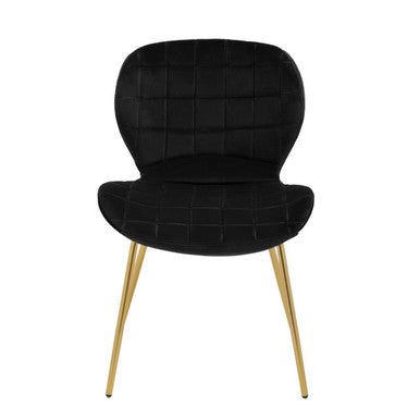 Warton Black Velvet Dining Chair