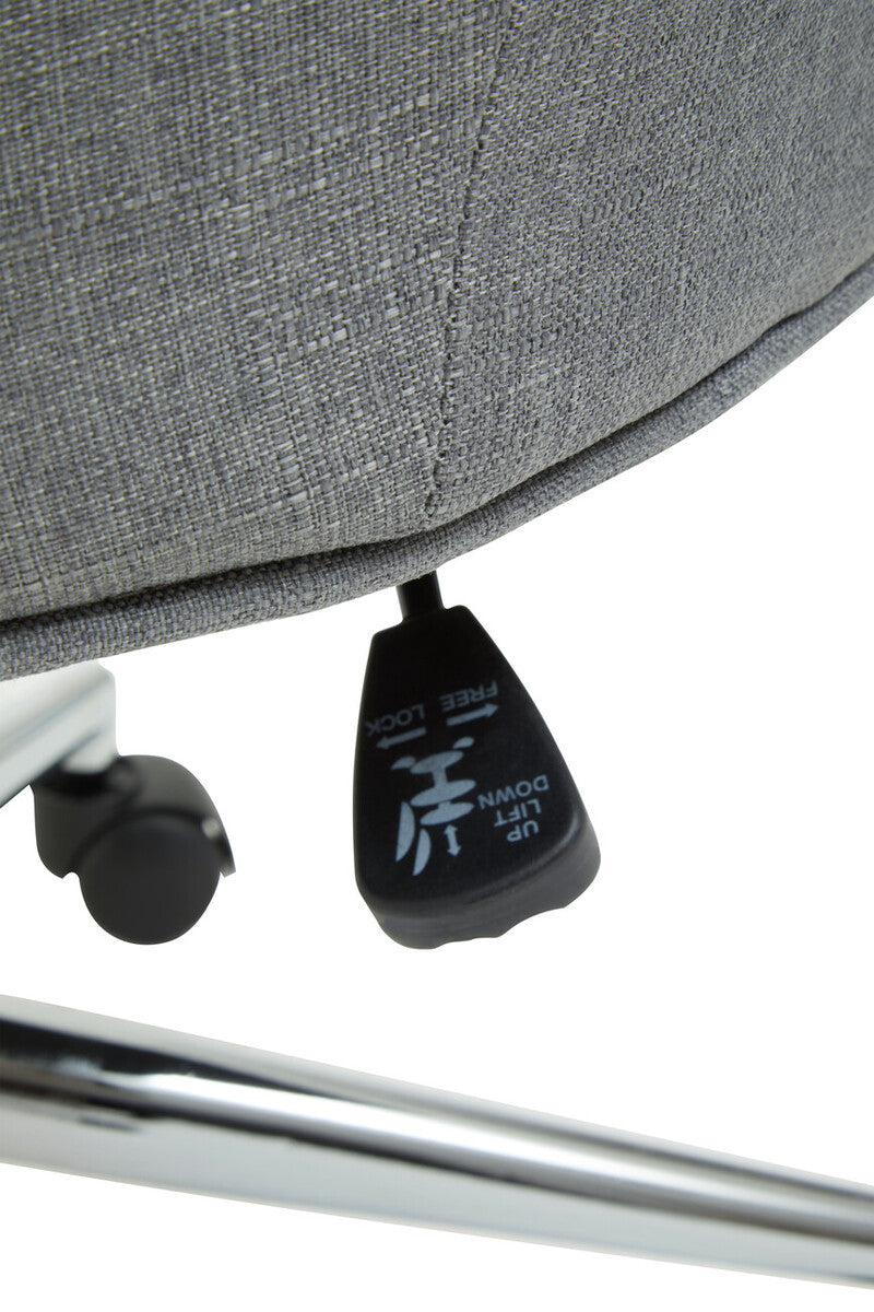 Anita Grey Fabric And Chrome Finish Base Home Office Chair