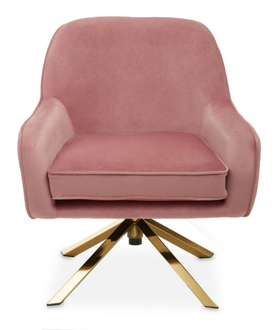 Avery Pink Velvet Swivel Chair