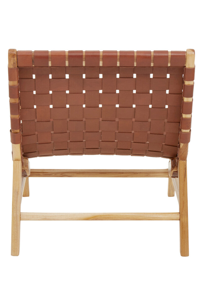 Kendari Brown Woven Leather Chair
