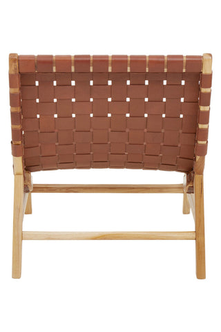Kendari Brown Woven Leather Chair