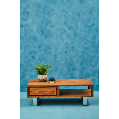 Simla Acacia Wood Coffee Table with Drawer