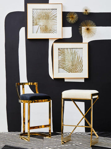 Azalea Black Velvet Bar Stool