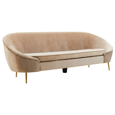 Yasmeen 3 Seat Mink Velvet Sofa