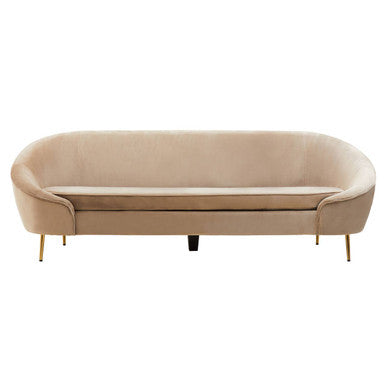 Yasmeen 3 Seat Mink Velvet Sofa