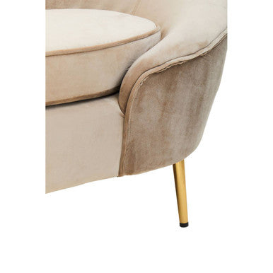 Yasmeen 3 Seat Mink Velvet Sofa