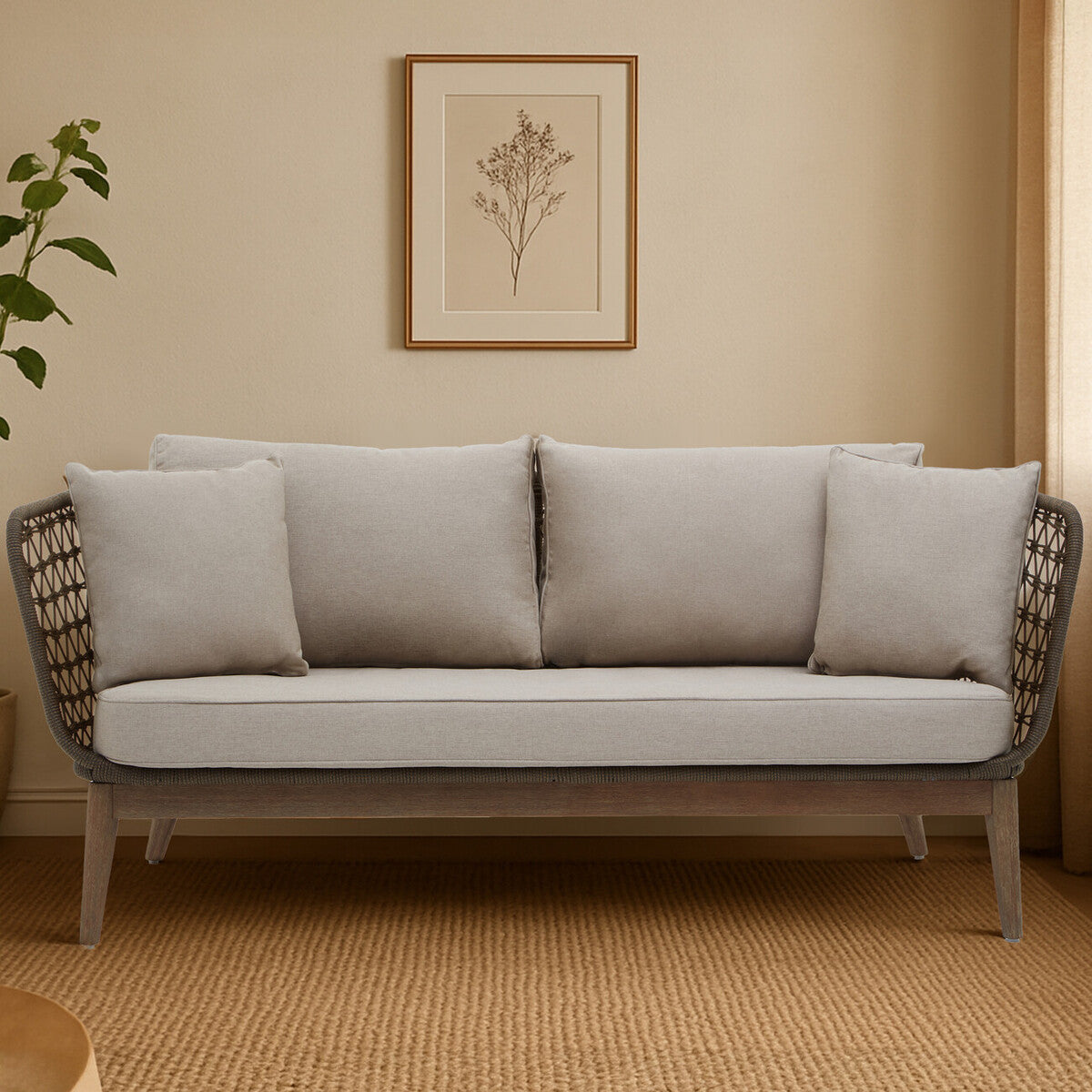 Opus Three Seat Grey Sofa