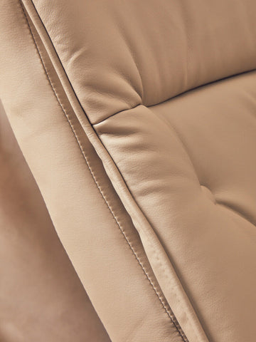 Warrington Mink Leather Effect Recliner And Footstool