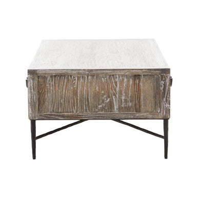 Milan 2 Drawer Recycled Elm Wood Coffee Table