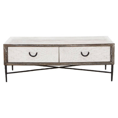 Milan 2 Drawer Recycled Elm Wood Coffee Table