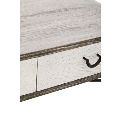 Milan 2 Drawer Recycled Elm Wood Coffee Table