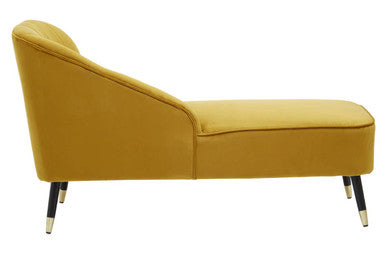 Yvette Mustard Velvet Right Hand Chaise Longue