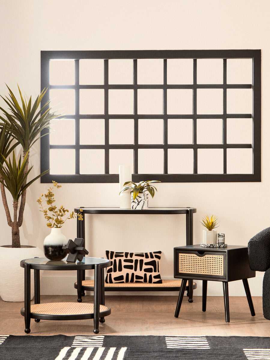 Cebu Rattan and Glass 2 Tier Console Table