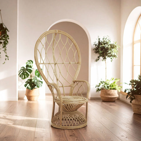 Java Natural Rattan Curved Chair