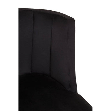 Doucet Black Velvet Dining Chair With Black Legs