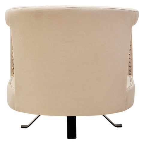 Hestia Beige Velvet Swivel Chair