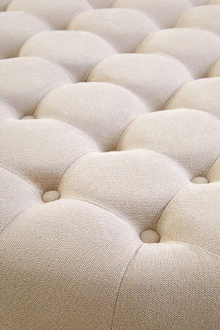Haley Beige Velvet Round Tufted Footstool