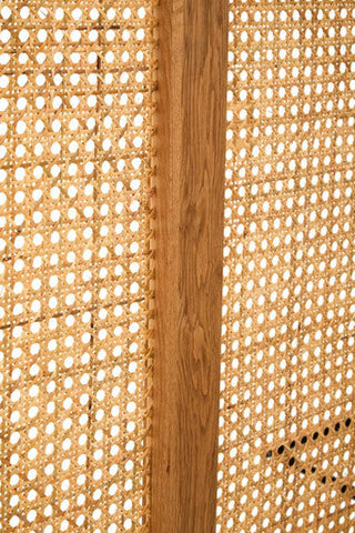 Lyon Rattan and Oak Wood Double Bed Headboard