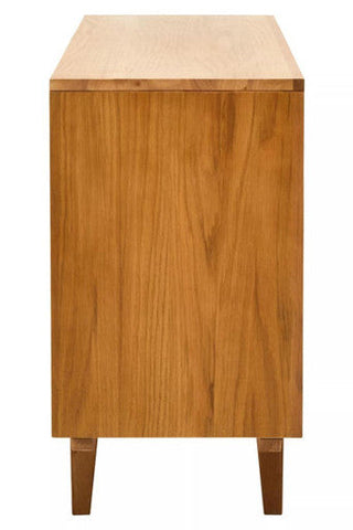 Lyon 4 Door Natural Rattan And Oak Sideboard