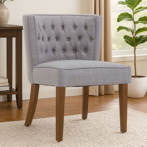 Parkside Grey Fabric Curved Dining Chair