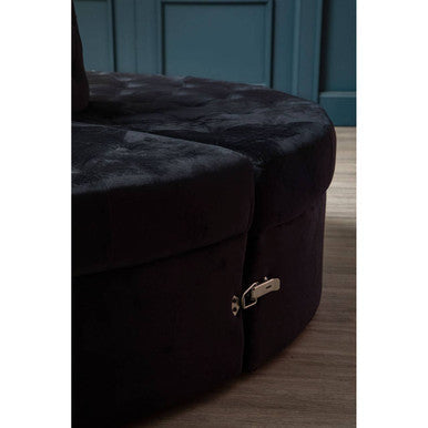 Hartford Black Tufted Round Sofa