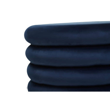 Hartford Midnight Navy Velvet Round Pouffe