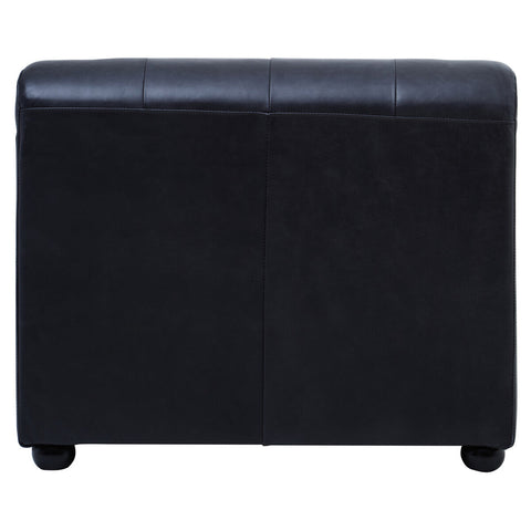 King Antique Black Left Arm Leather Modular Chaise Sofa