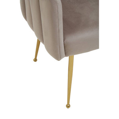 Bari Mink Velvet Scalloped Dining Chair