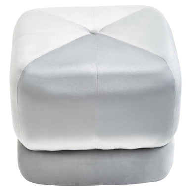 Kaia Grey Velvet Square Stool