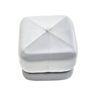 Kaia Grey Velvet Square Stool