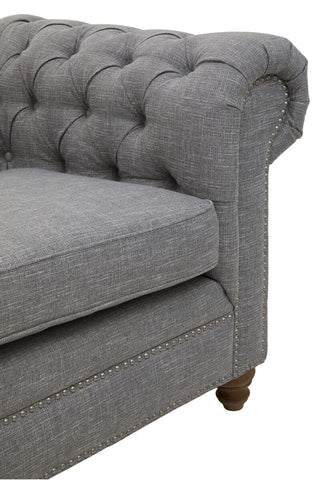 Stella Three Seat Grey Linen Sofa