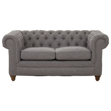 Stella Two Seat Grey Linen Sofa