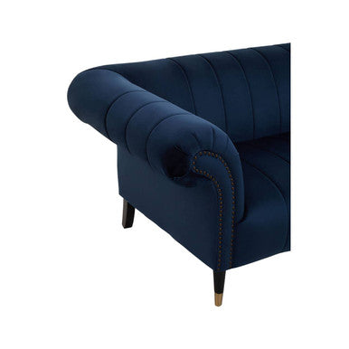 Siena Two Seat Midnight Blue Velvet Sofa