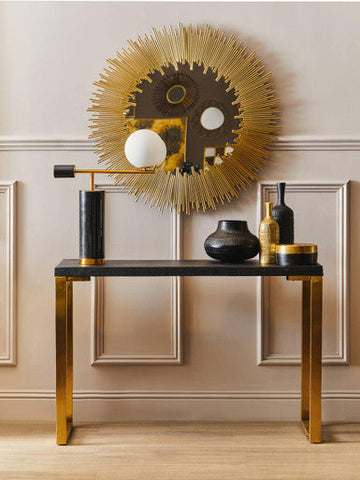 Cardoba Set Of Two Black Shagreen Effect Console Tables