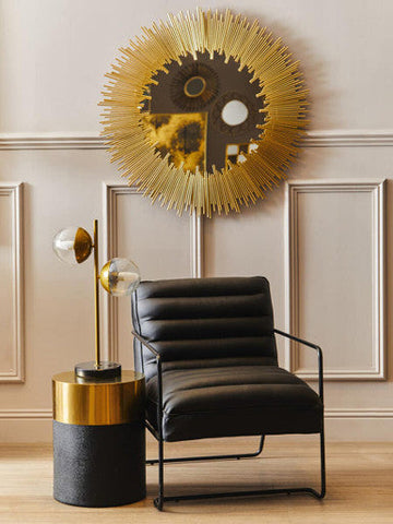 Cardoba Round Black Shagreen Effect Side Table or Stool