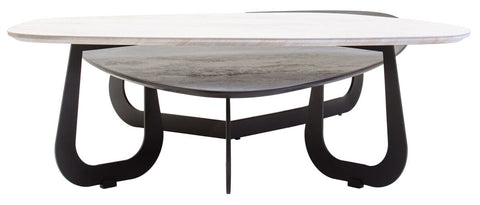 Imperia 2 Tier Large Asymmetrical Ceramic Coffee Table