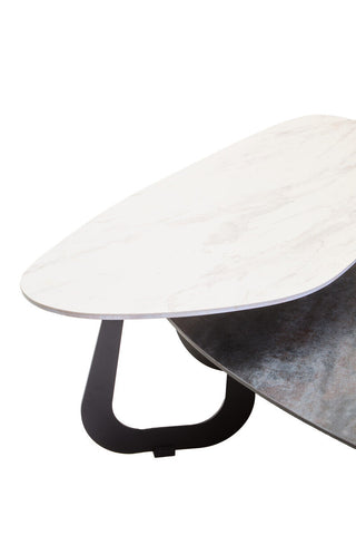 Imperia 2 Tier Large Asymmetrical Ceramic Coffee Table