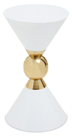 Jaipur White And Gold Finish Side Table