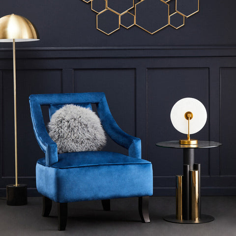 Oria Glass Gold And Black Base Side Table