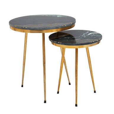 Nirav Green Marble Side Table
