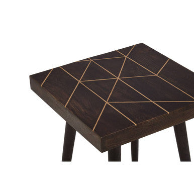 Naro Mango Wood And Gold Tip Legs Side Table