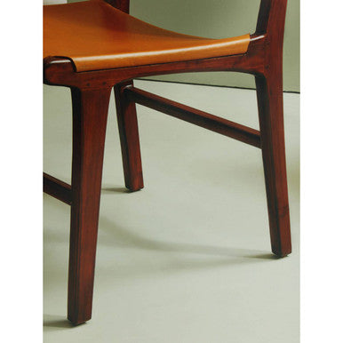 Inca Antique Brown Leather and Teak Wood Chair