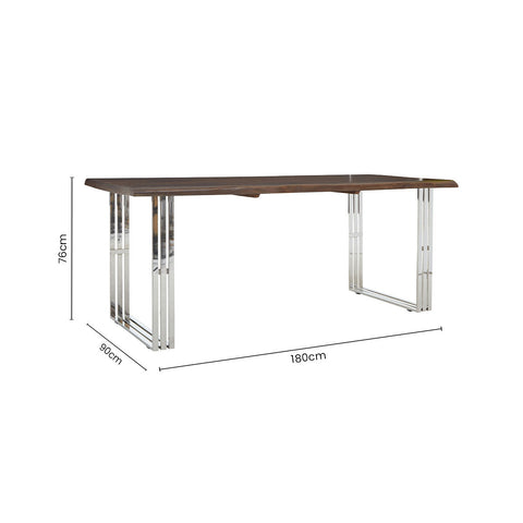 Hampstead Natural And Silver Dining Table