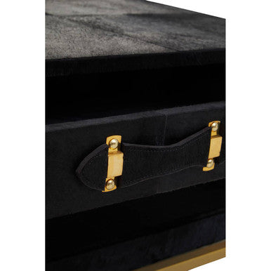 Kensington Townhouse Hair On Leather Black And Gold Coffee Table
