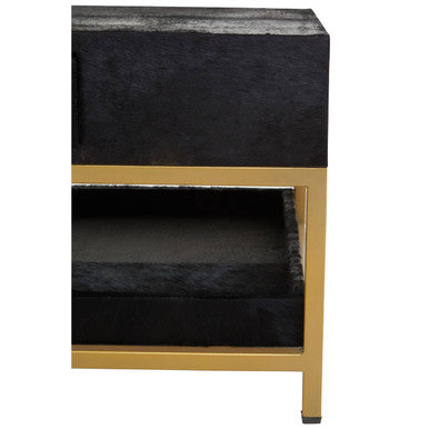 Kensington Townhouse Hair On Leather Black And Gold Coffee Table