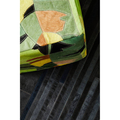 Safira Botanical Leather Pouffe