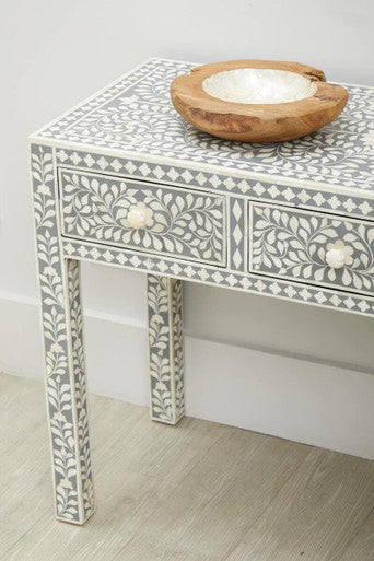 Fusion Bone Inlay Desk with 3 Drawers