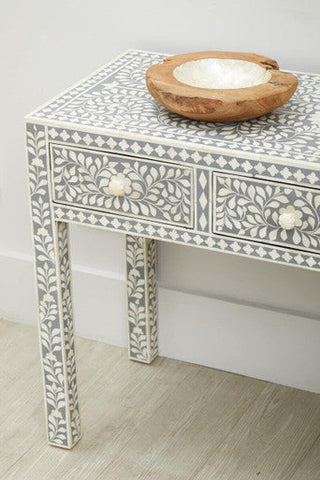 Fusion Bone Inlay Desk with 3 Drawers