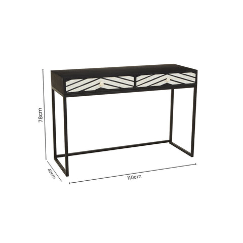 Fusion Two Drawers with Bone Inlay Console Table